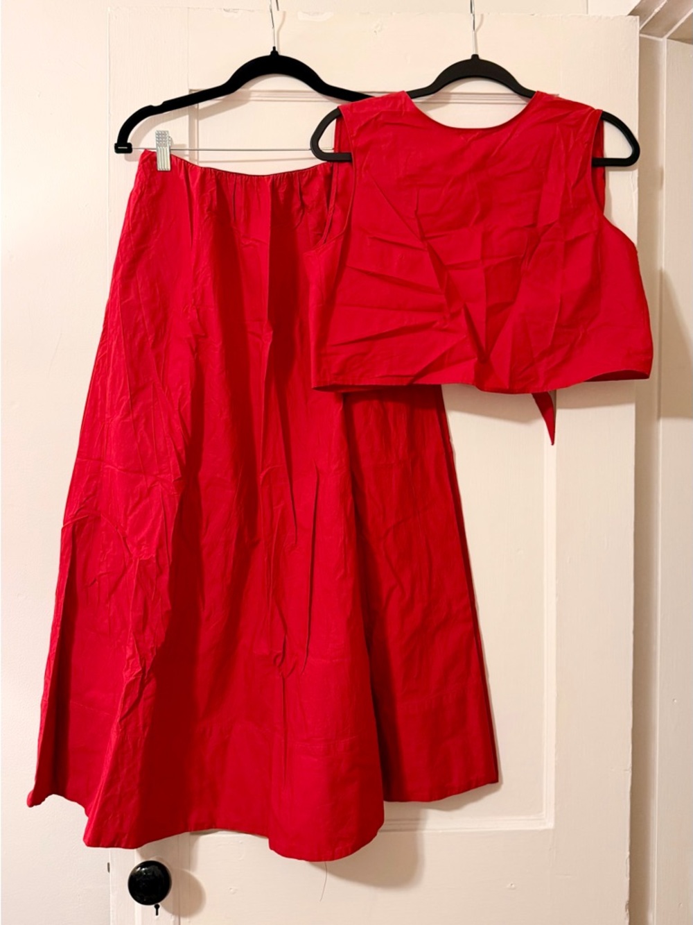 Mango Two-Piece Skirt Set - A-Line Maxi Skirt with Crop Top